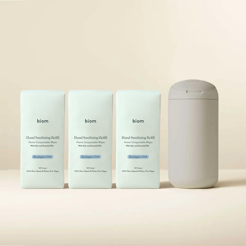 Hand Sanitizing Wipes Starter Kit - Biom Home™ Dispenser (presentation)
