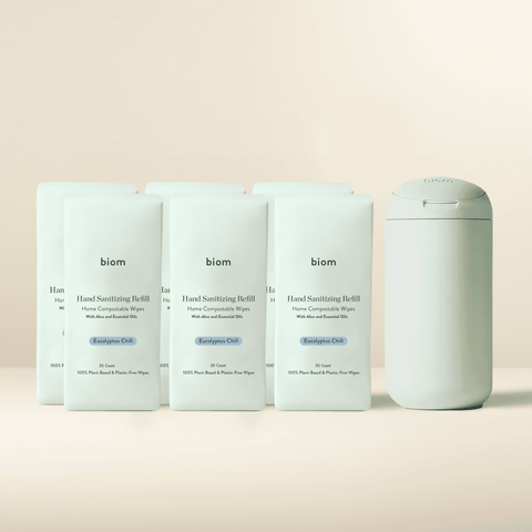 Hand Sanitizing Wipes Starter Kit - Biom Home™ Dispenser (presentation)