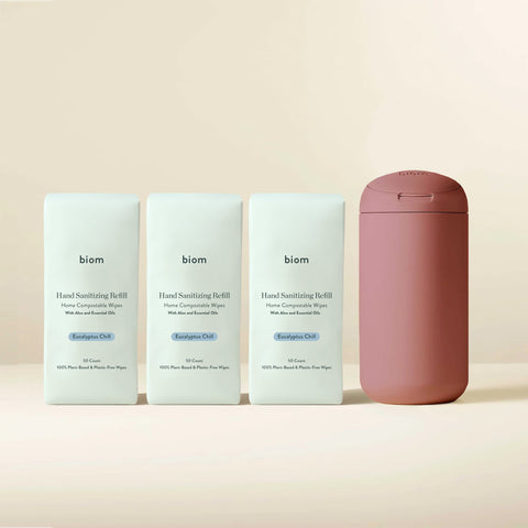 Hand Sanitizing Wipes Starter Kit - Biom Home™ Dispenser (presentation)