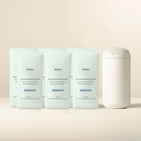 Hand Sanitizing Wipes Starter Kit - Biom Home™ Dispenser (presentation)