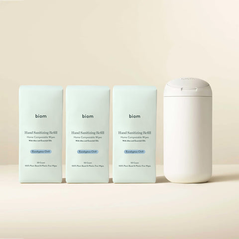 Hand Sanitizing Wipes Starter Kit - Biom Home™ Dispenser (presentation)